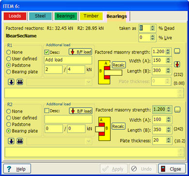 Timber beam bearing page