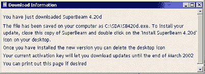 Update download info