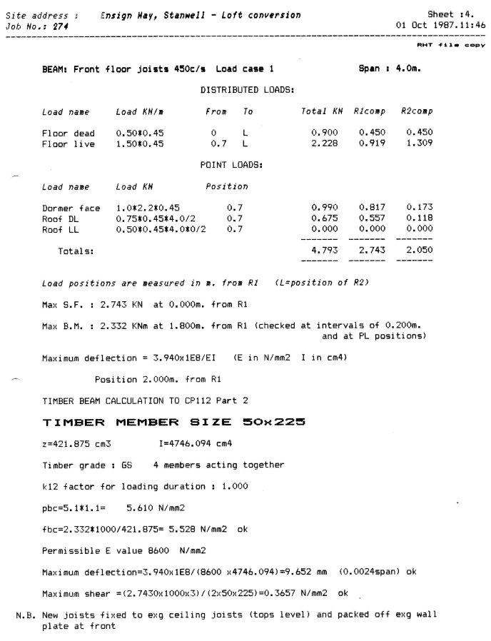 BBC computer timber beam calculation