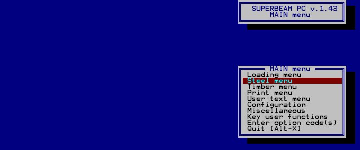 SuperBeam 1 menu