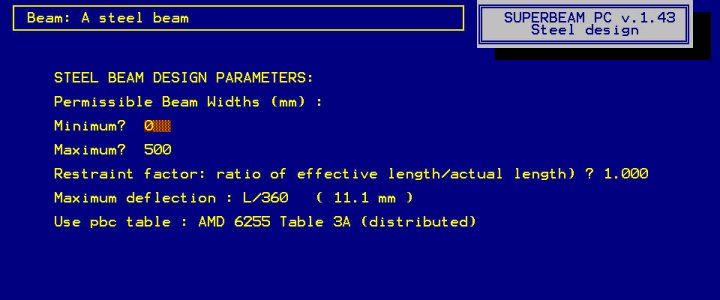 SuperBeam 1 steel calculation