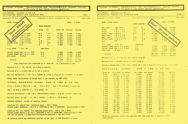 SuperBeam 1.50 example calculations